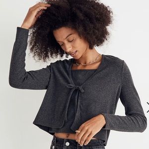 NWT MADEWELL Brushed Rib Tie-Front Cardigan and tank